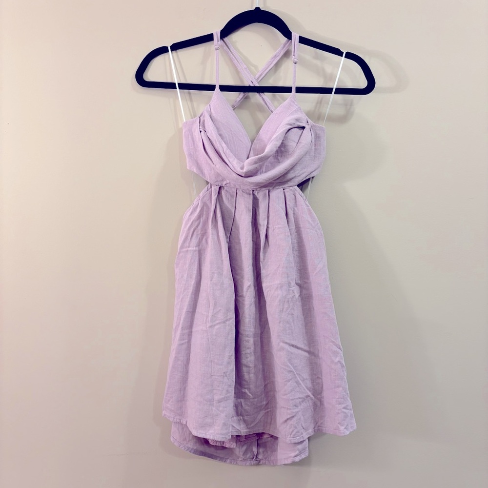 Hello Molly Lavender Mini Dress Sz S perfect for Gameday LSU TCU Sorority - Picture 4 of 5